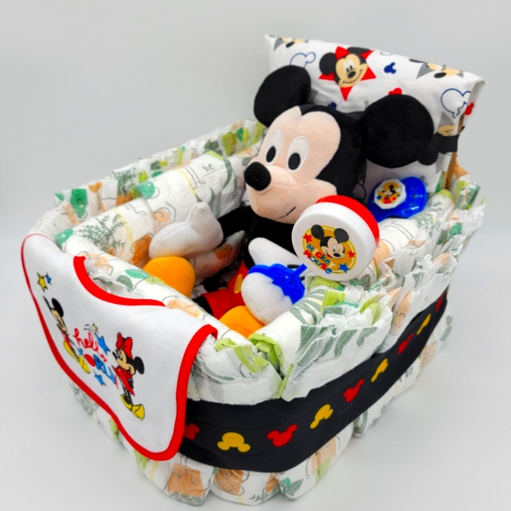 Mickey Mouse Bassinet diaper cake